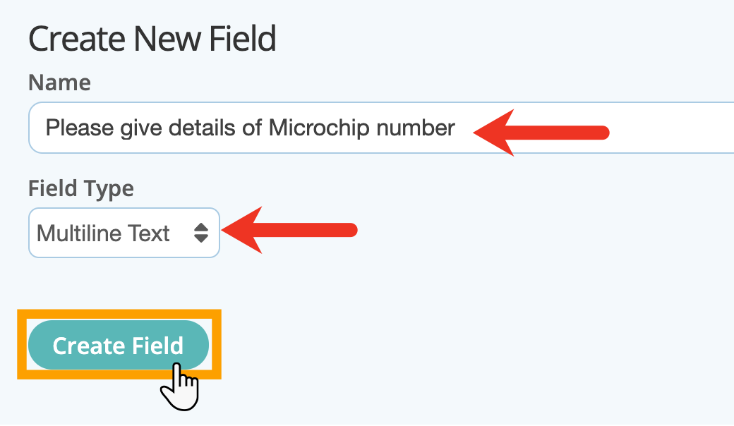 add a field to a section on a page in custom fields in dog boarding software