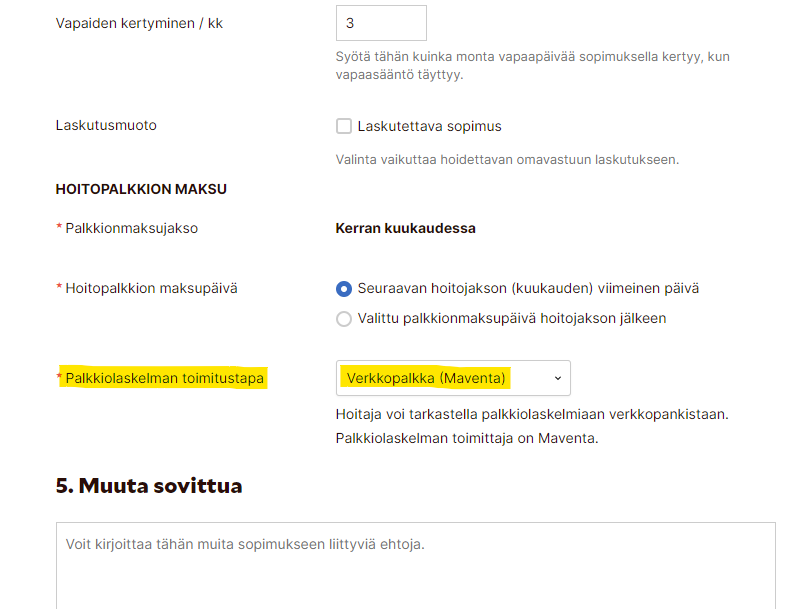 Kuva, joka sisältää näkymän valikosta ja Verkkopalkka (Maventa) valinnasta