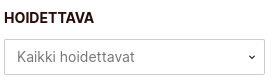 Hoidettavan valinta joka tukee automaattista täydennystä