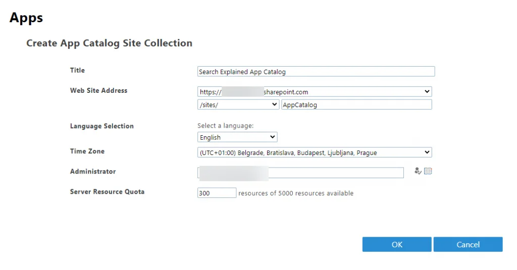 PnP Modern Search - Create SharePoint App Catalog site collection Create SharePoint App Catalog site collection