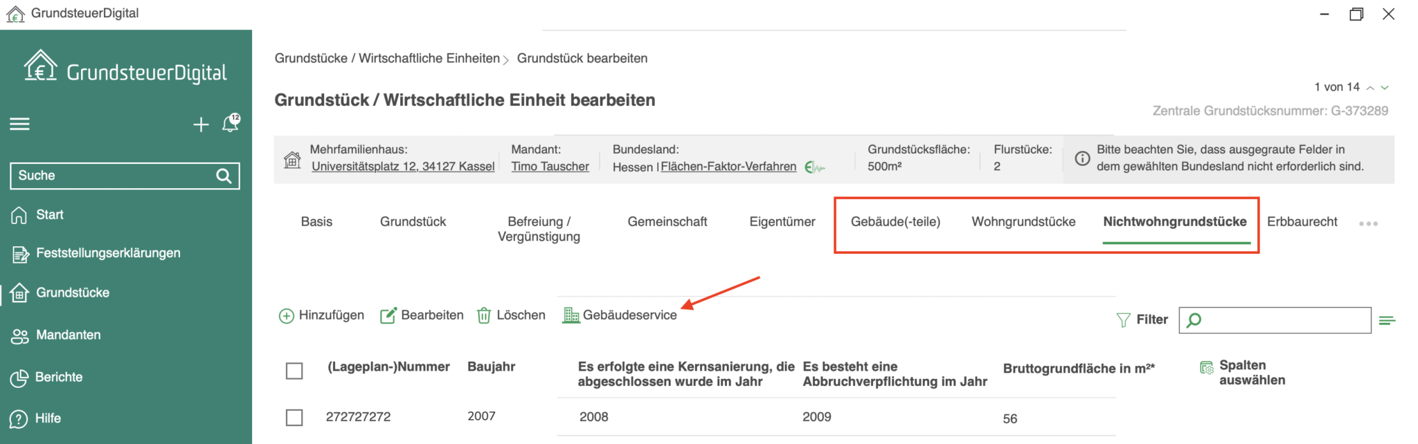 Gebäudeservice Übersicht