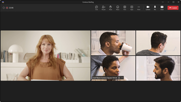 Screenshot that shows how a video conference looks like.