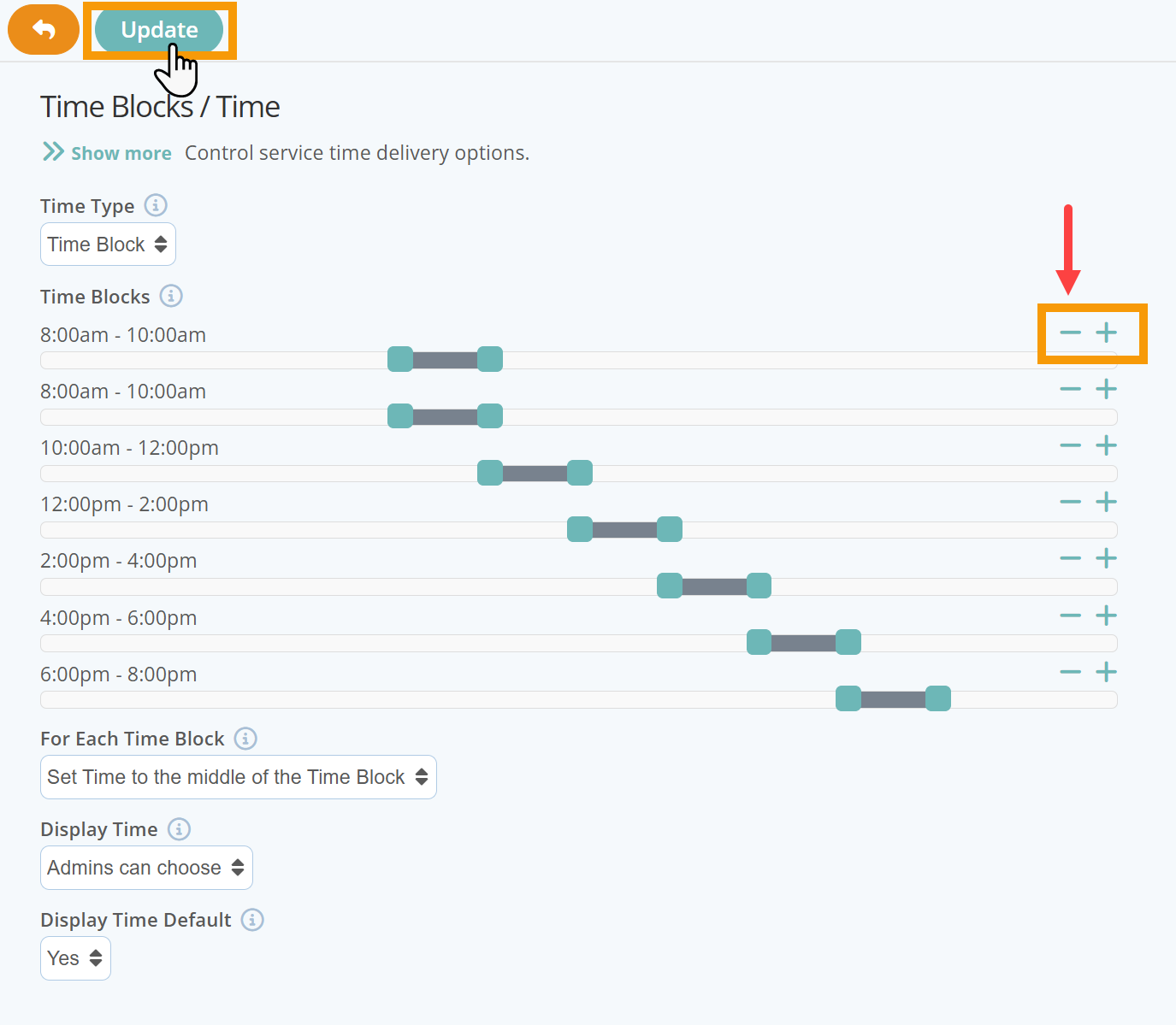 Delete a time block in dog walker software