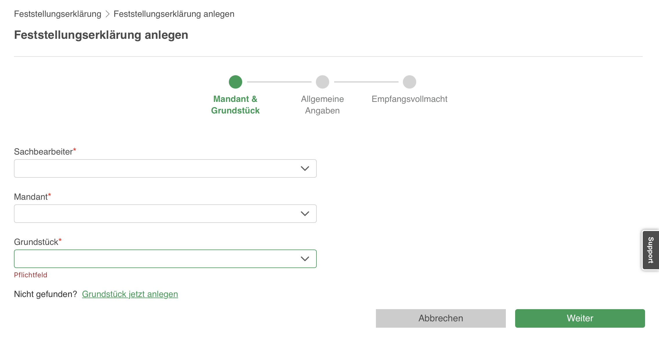 Neues Fenster Feststellungserklärung