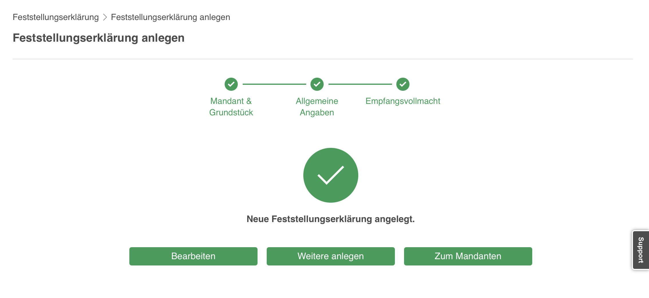 Weiter Button Empfangsvollmacht