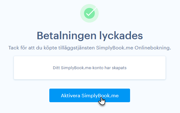 Aktivera simplybook.me onlinebokning