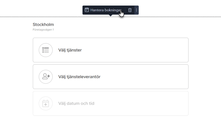 Ställ in inställningar i SimplyBook.me från Webnode