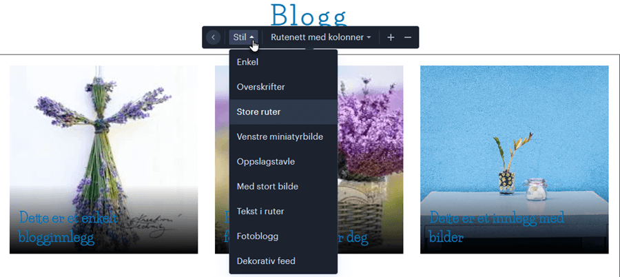 Bloggvisning oppsett