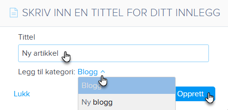 Opprett blogginnlegg