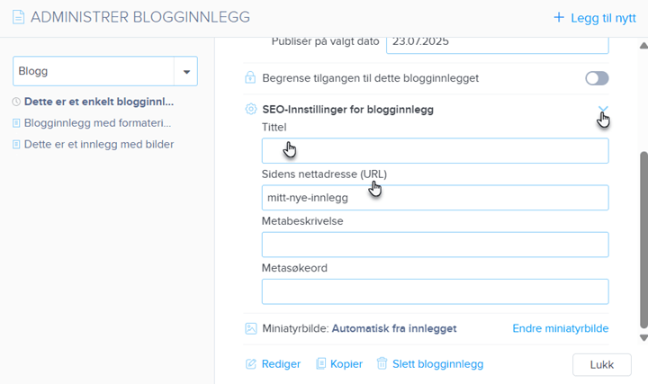 SEO blogginnlegg
