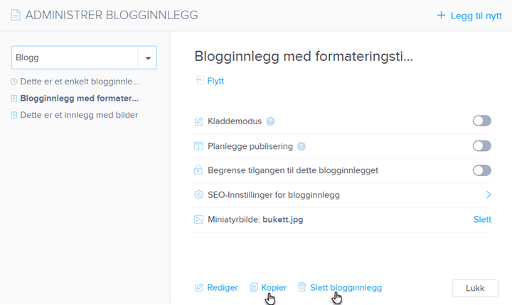 Slett blogginnlegg
