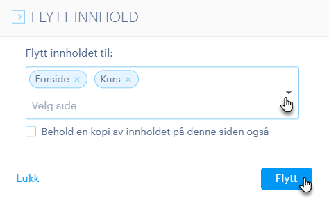 Velge flere sider