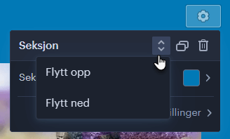 Seksjon flytt opp eller ned