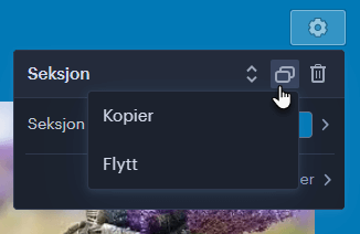 Seksjon kopier eller flytt