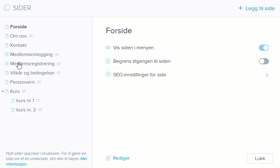 Endre rekkefølge