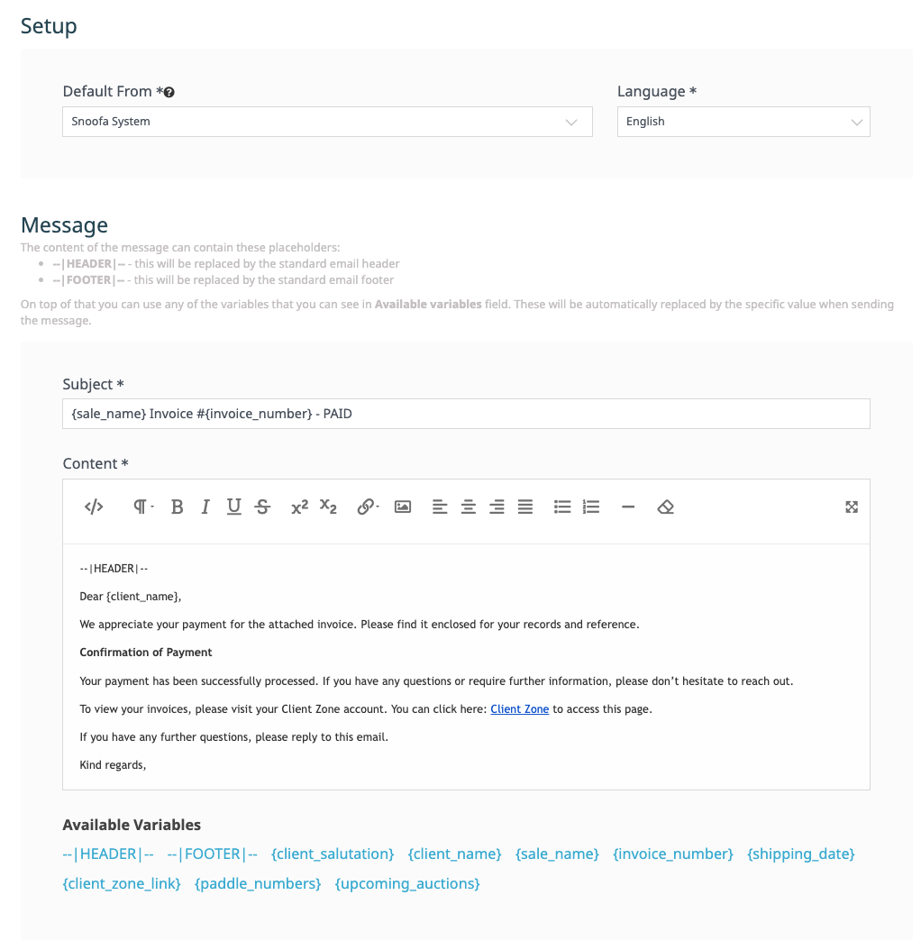 Pre and Post Payment Editable Invoice Templates