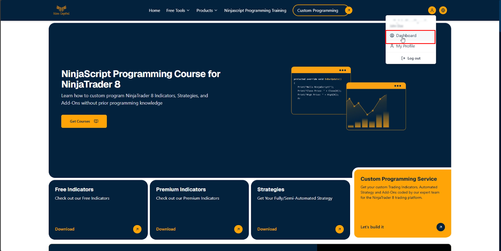 Rize Capital Homepage