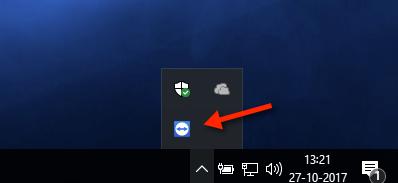TeamViewericoon in de systeempictogrammen