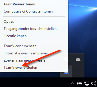 TeamViewer afsluiten