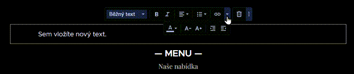 Úpravy textu
