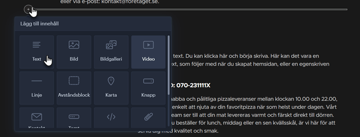 Lägg till ett innehållsblock
