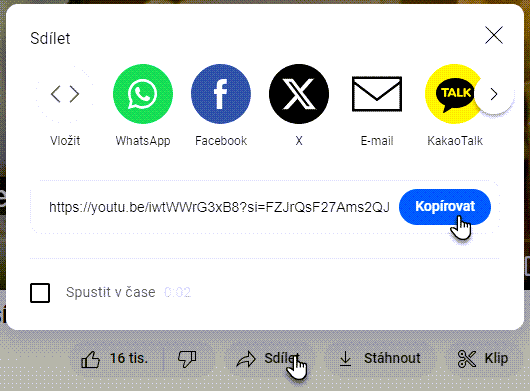Získání odkazu