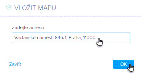 Zadejte adresu