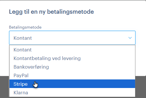 Oppsett av Stripe for å ta imot kortbetalinger