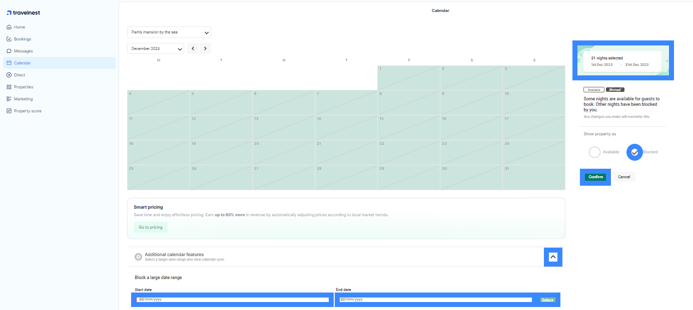 Block large date range