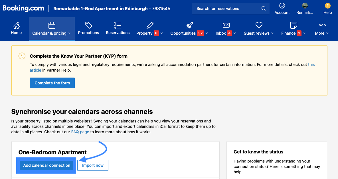 Add calendar connection