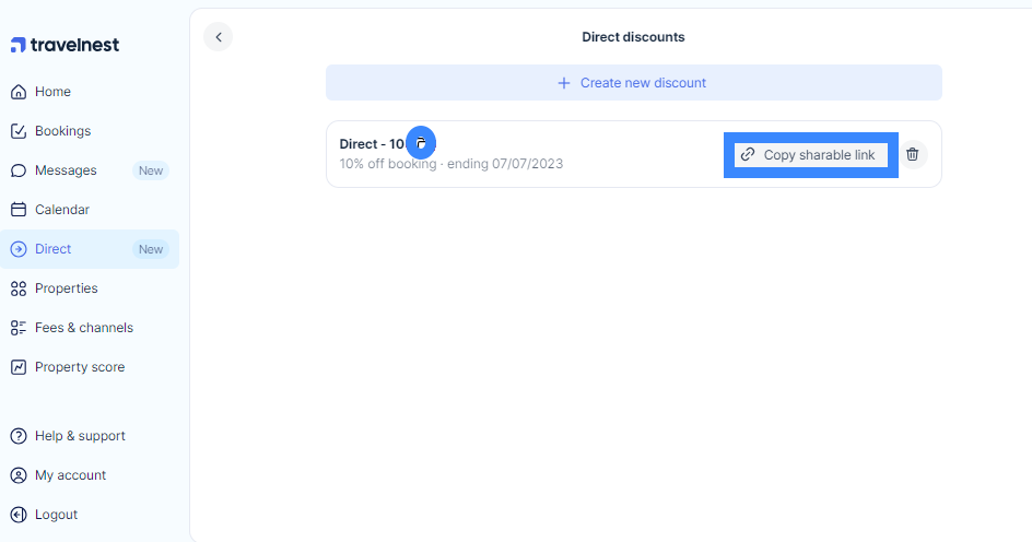 Shareable Discount Link Screenshot