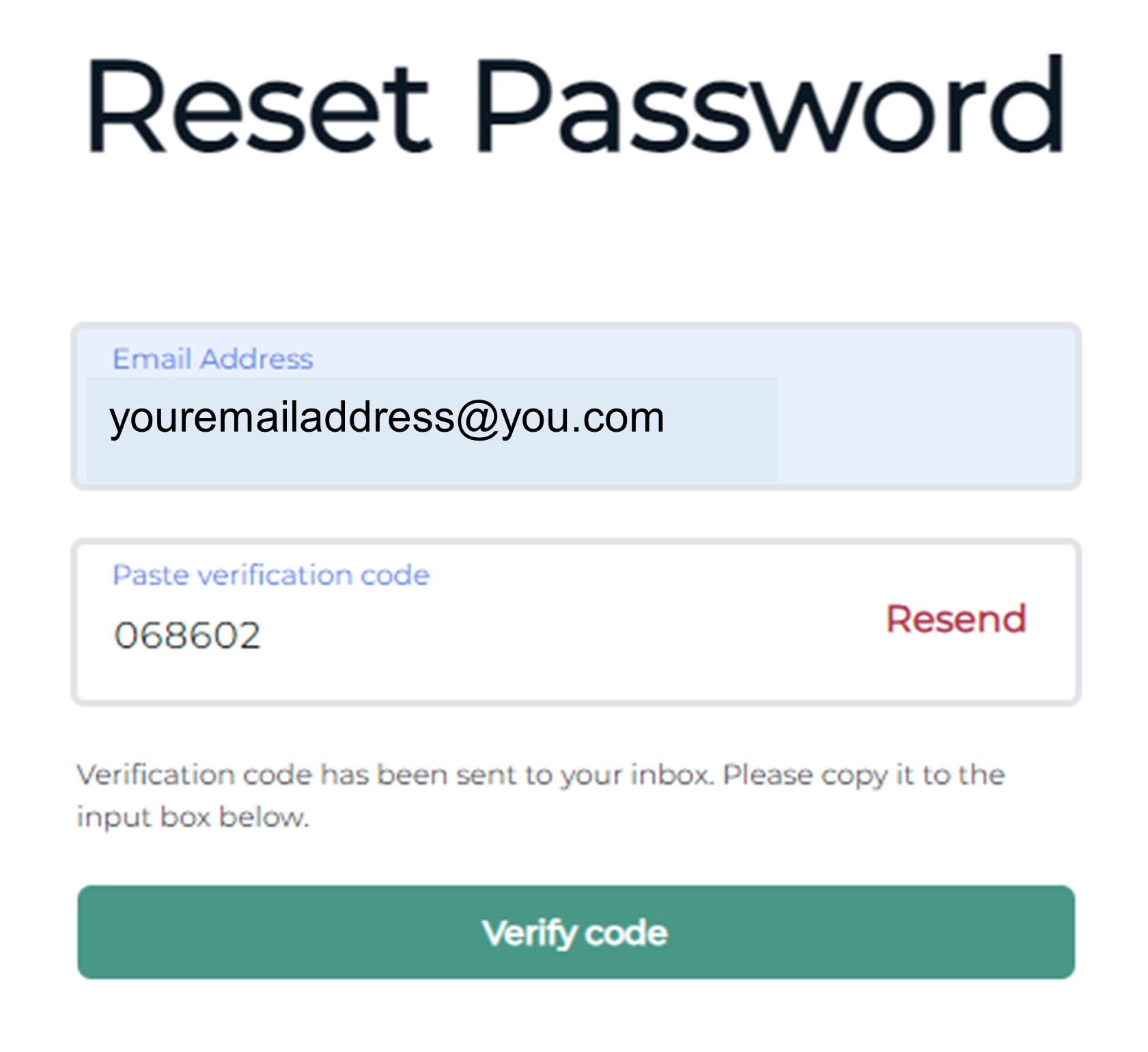 Example of verification code email sent by Verifile
