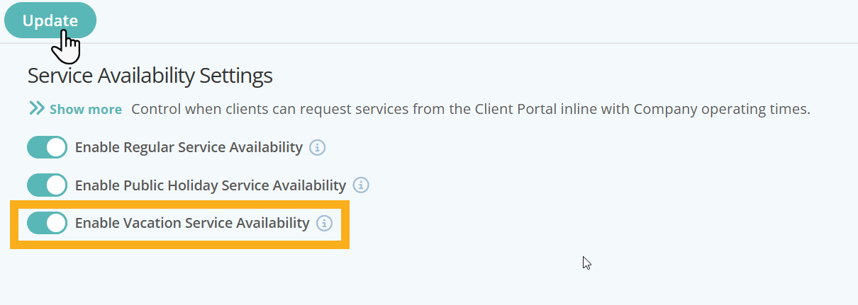 Prevent Bookings for Company Vacations in Pet Visit Software