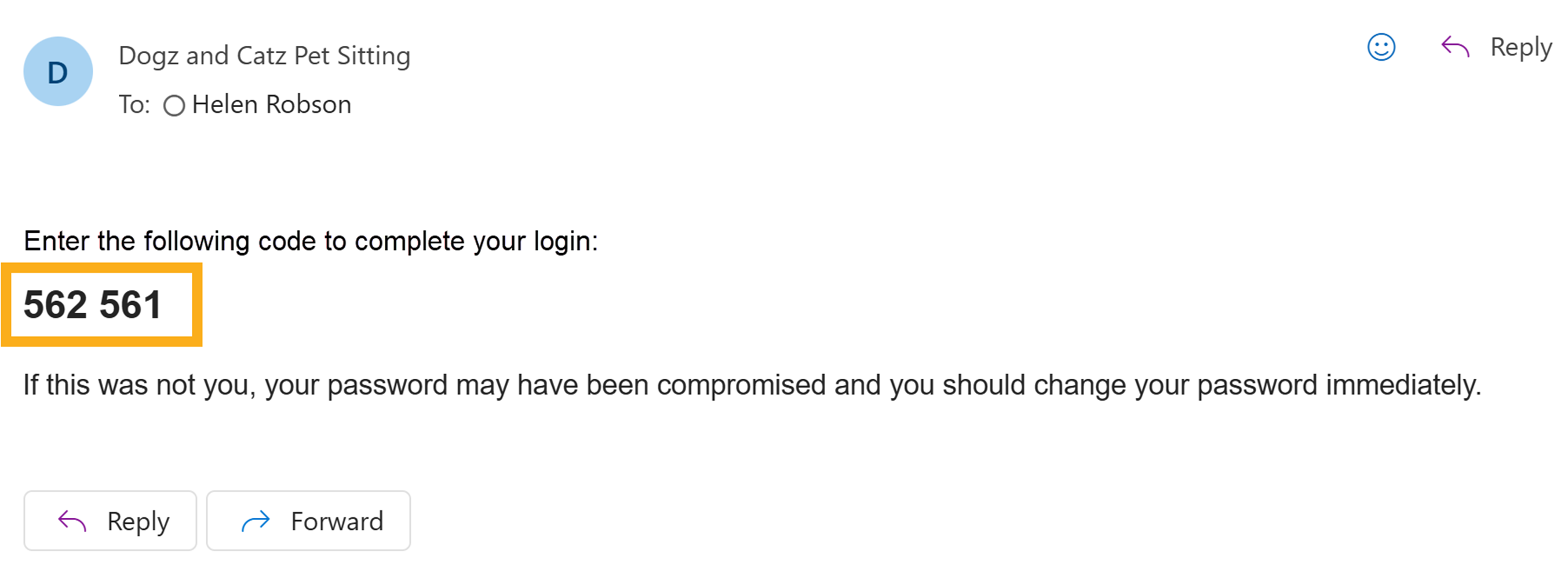 Receive Two-Factor Authentication code via email in Pet Sitting Software