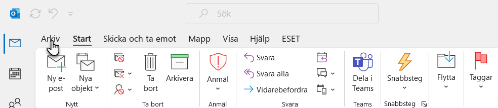 Ändra kontoiställningar i Outlook
