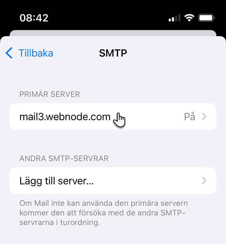 Ändra SMTP