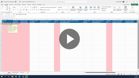 2) Remplir le Fichier Offres