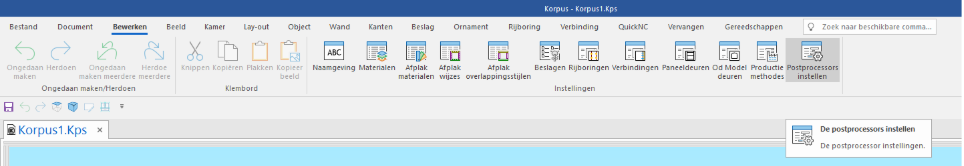 image1.png Afbeelding 1. Menu “Bewerken” > “Postprocessor instellingen”.