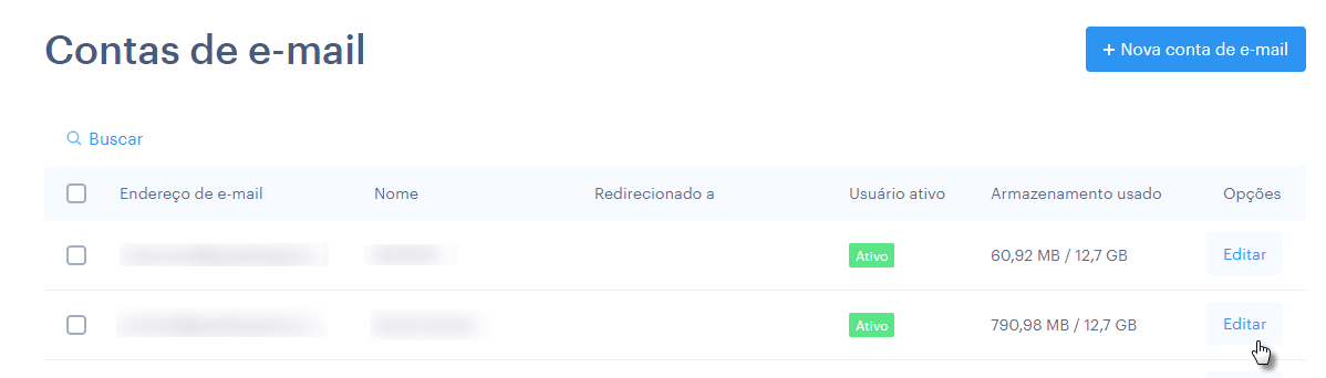 Redirecionamento de e-mails
