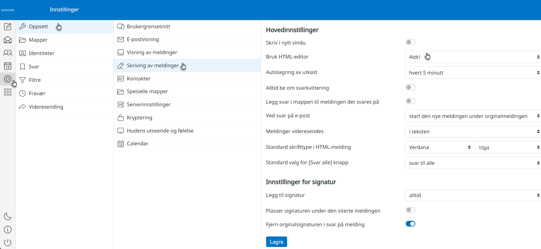 Aktivere HTML melding