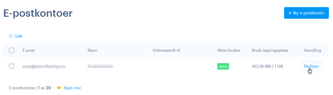 Rediger e-post