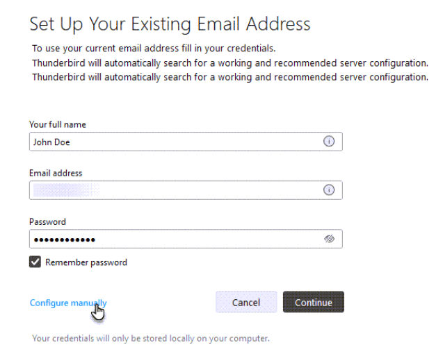 Configure manually