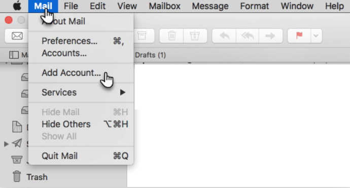 Sette opp Webnode webmail i Mac OS