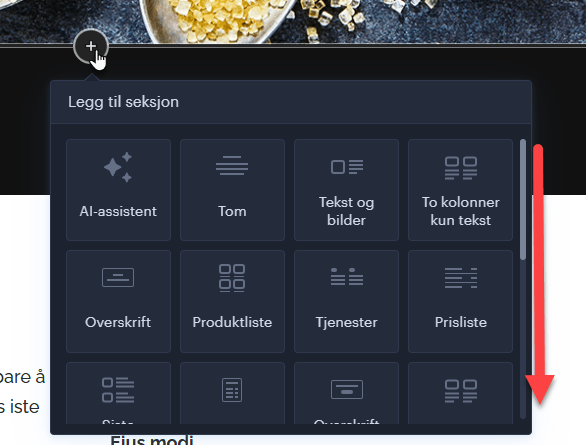 Seksjonstyper og bruksområder