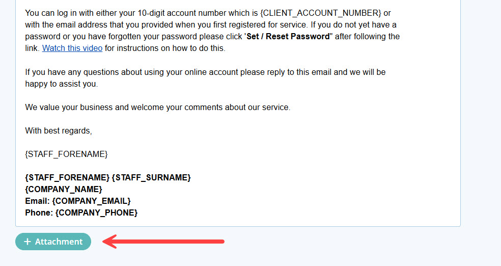Send an Email Attachment with the Welcome to Pet Sitter Plus email to Clients in Pet Services Software