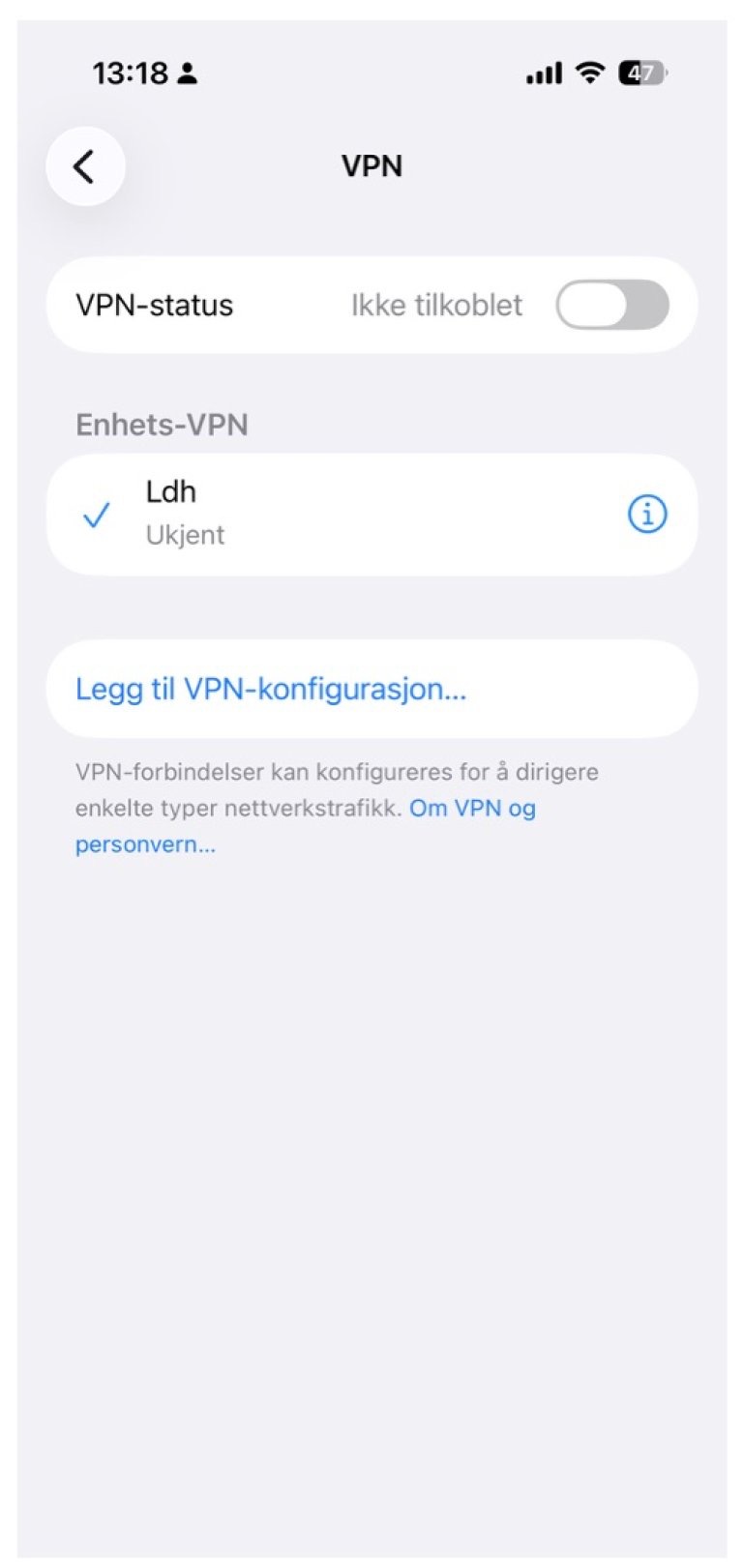 Koble til VPN