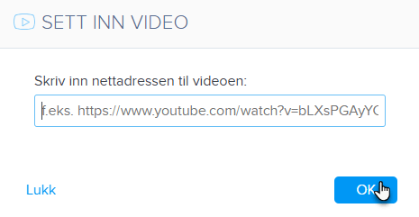 Sett inn videolenke