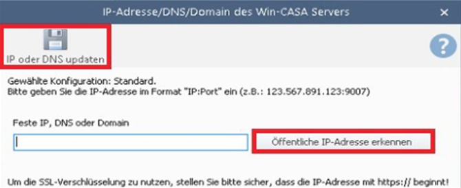 IP-Adresse eingeben