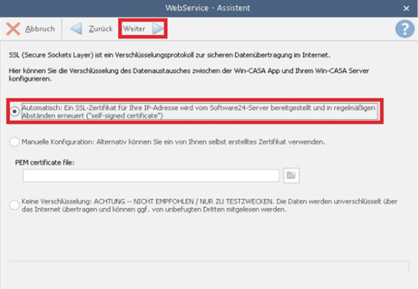 Verschlüsselungseinstellungen