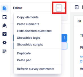 The image depicts an interface of a text editor with various buttons and options for managing text elements, such as copying, pasting, hiding, showing logic, and other related features.
AI-generated content may be incorrect.